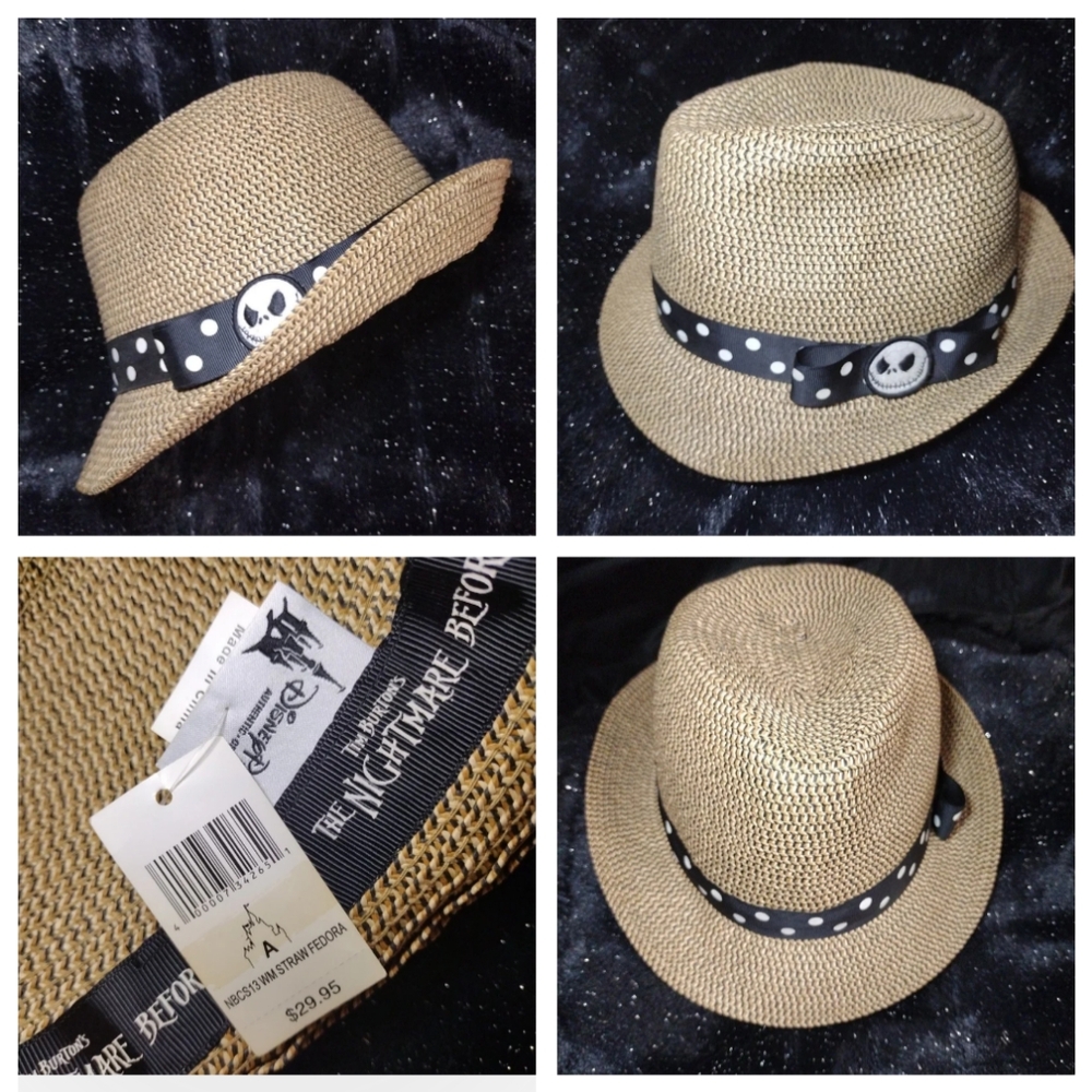Disneys The Nightmare Before Xmas Straw Fedora NWT